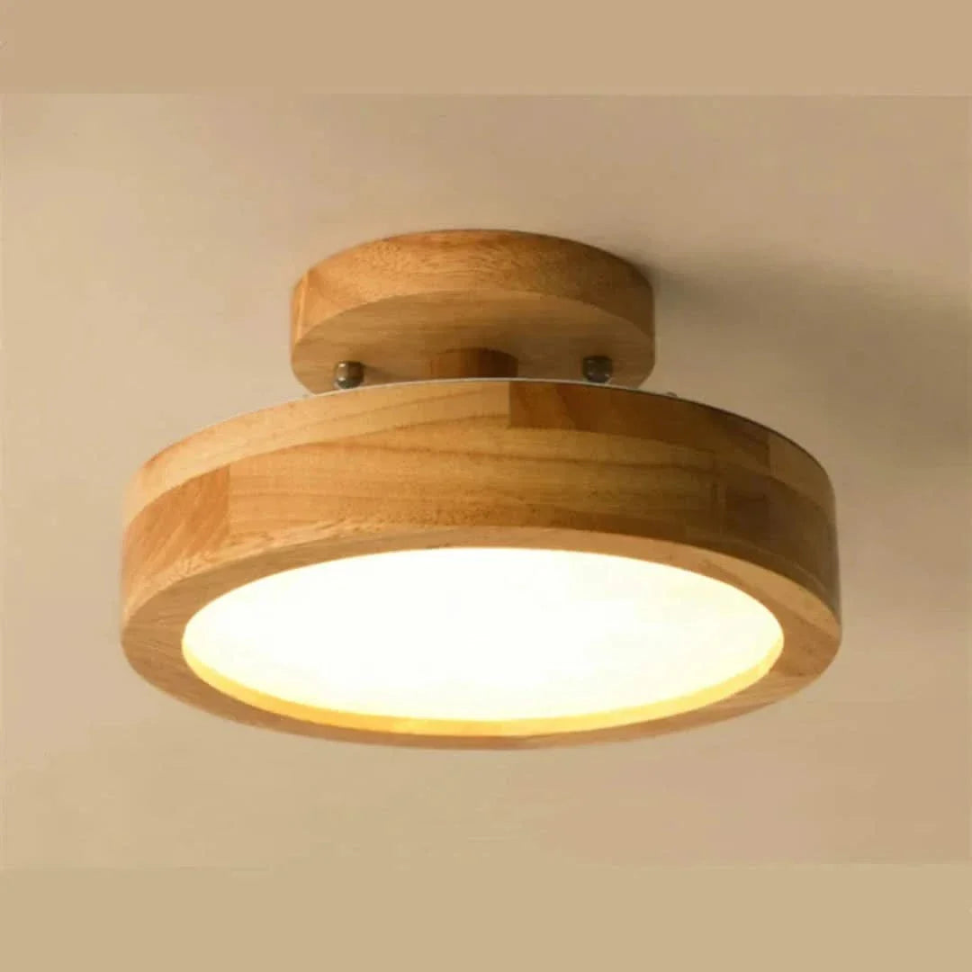 NordicGlo - Round Scandinavian Solid Wood Ceiling Lamp