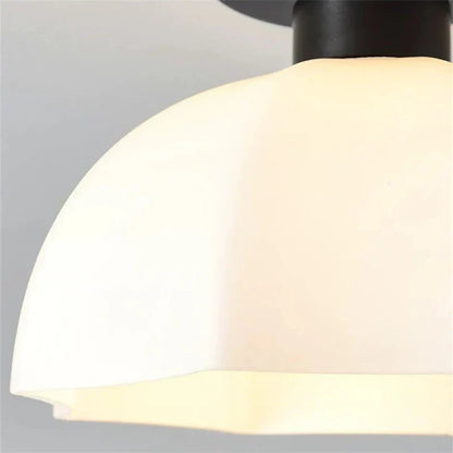 Bordlampe i glass og keramikk