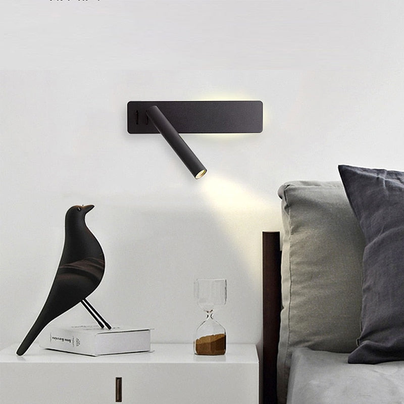 Lampada da lettura LED da parete regolabile – luce mirata accanto al letto