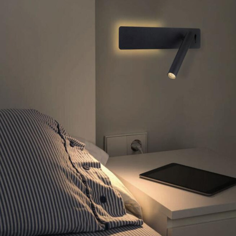 Lampada da lettura LED da parete regolabile – luce mirata accanto al letto