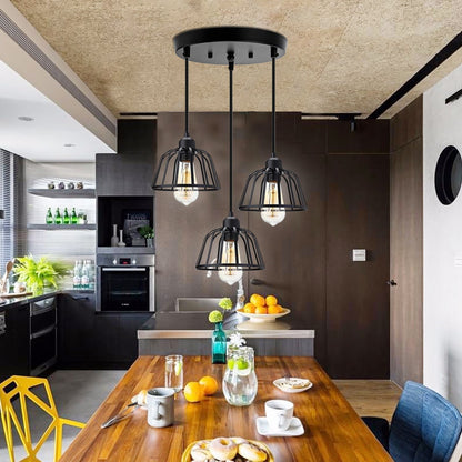 Retro Industrial Pendant Light Black Metal