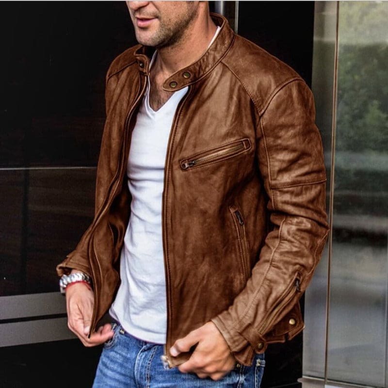 Chaqueta de cuero elegante para hombre - Max