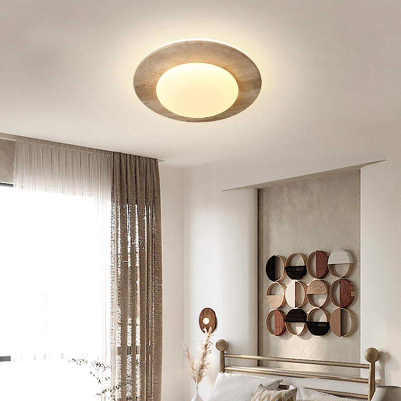 Medieval Ceiling Lamp in Cream Travertine Style