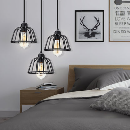 Retro Industrial Pendant Light Black Metal