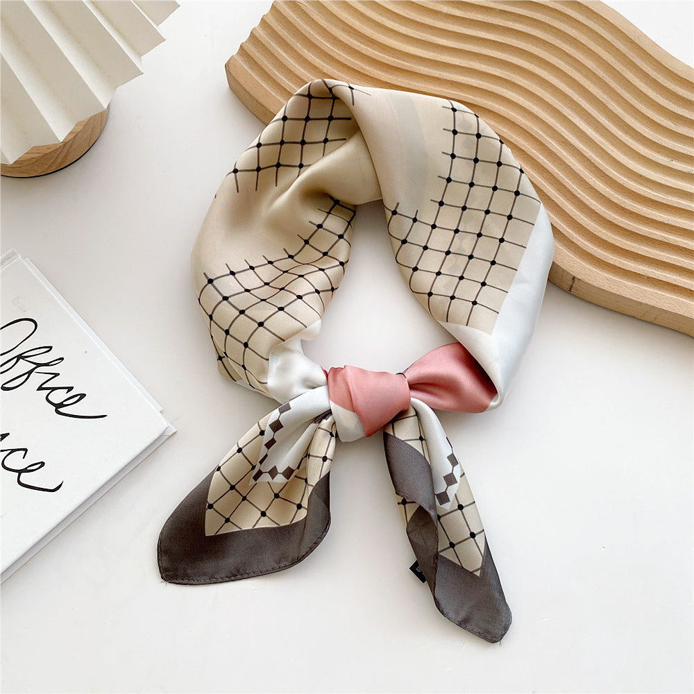 Satin Scarf with Print for Women