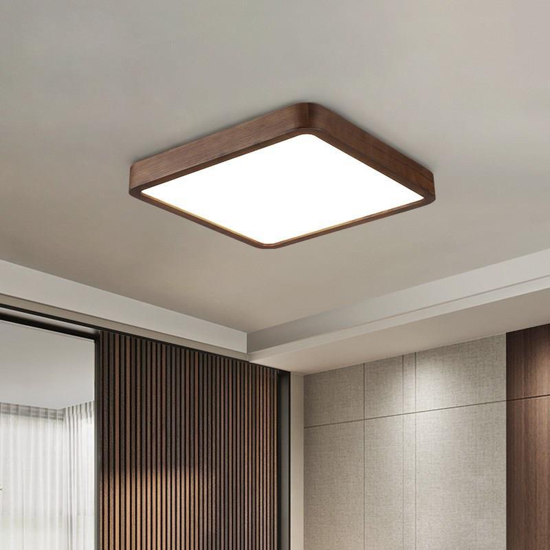 Deckenleuchte aus schwarzem Walnussholz mit dimmbarer LED