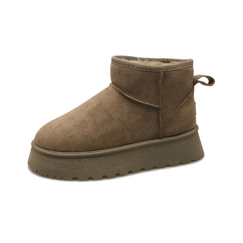Trendy Winter Women's Platform Ankle Boots with Fleece Lining