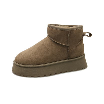 Trendy Winter Women's Platform Ankle Boots with Fleece Lining