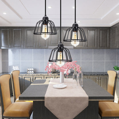 Retro Industrial Pendant Light Black Metal