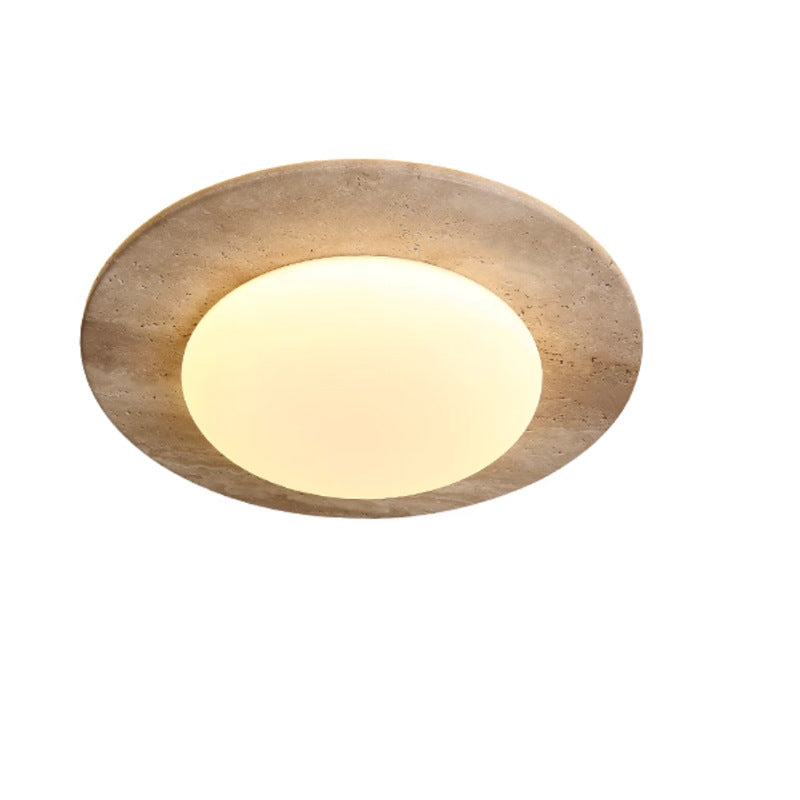 Medieval Ceiling Lamp in Cream Travertine Style