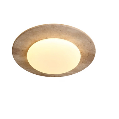 Medieval Ceiling Lamp in Cream Travertine Style