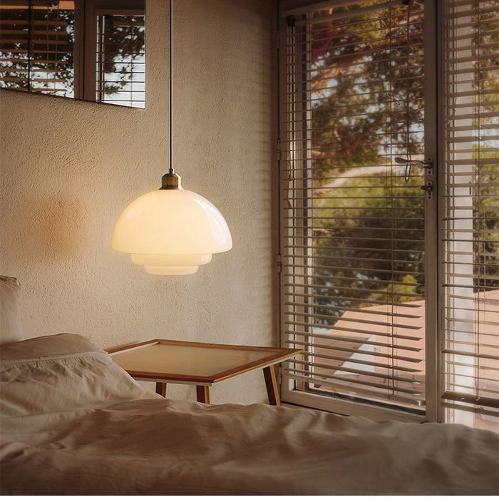 Timeless White Glass Pendant Lamp for an Elegant Interior