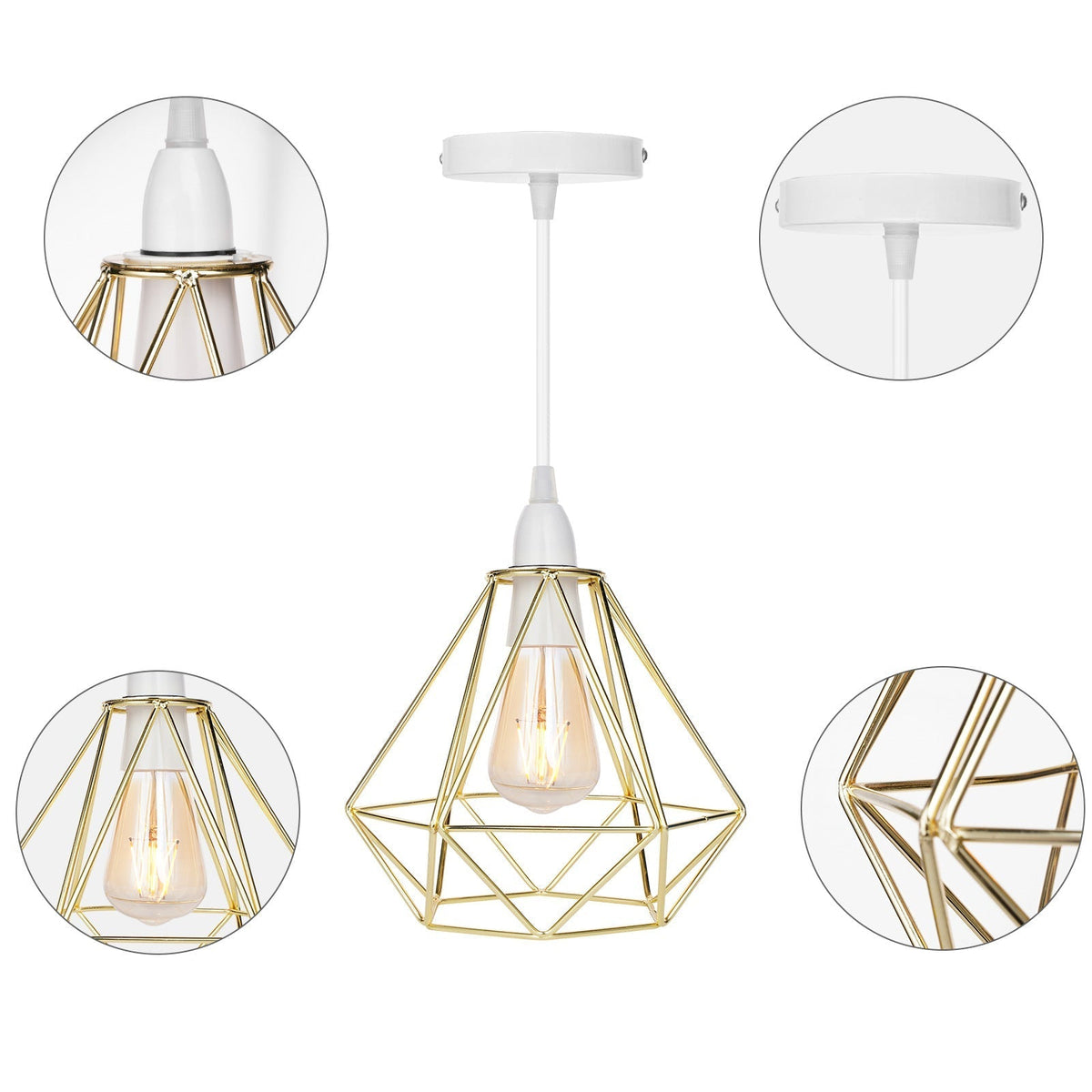 Nordic Diamond Metal Pendant Lamp - Modern & Elegant