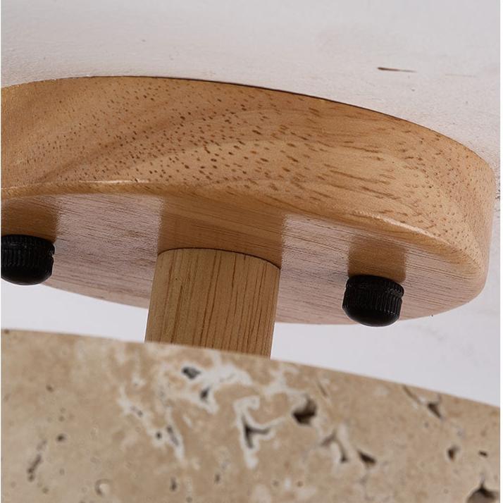 Round Yellow Travertine Ceiling Lamp with Smart LED