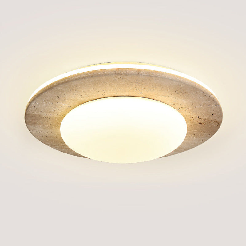 Medieval Ceiling Lamp in Cream Travertine Style
