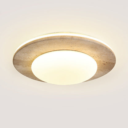 Medieval Ceiling Lamp in Cream Travertine Style
