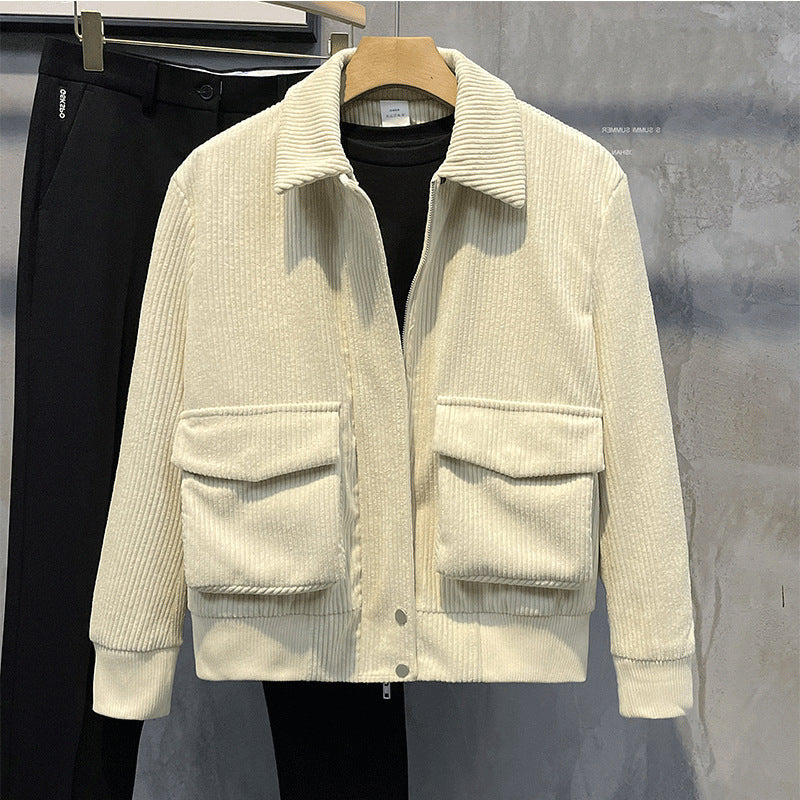 Men's Jacket for Spring with Ribbed Cuffs