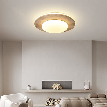 Medieval Ceiling Lamp in Cream Travertine Style