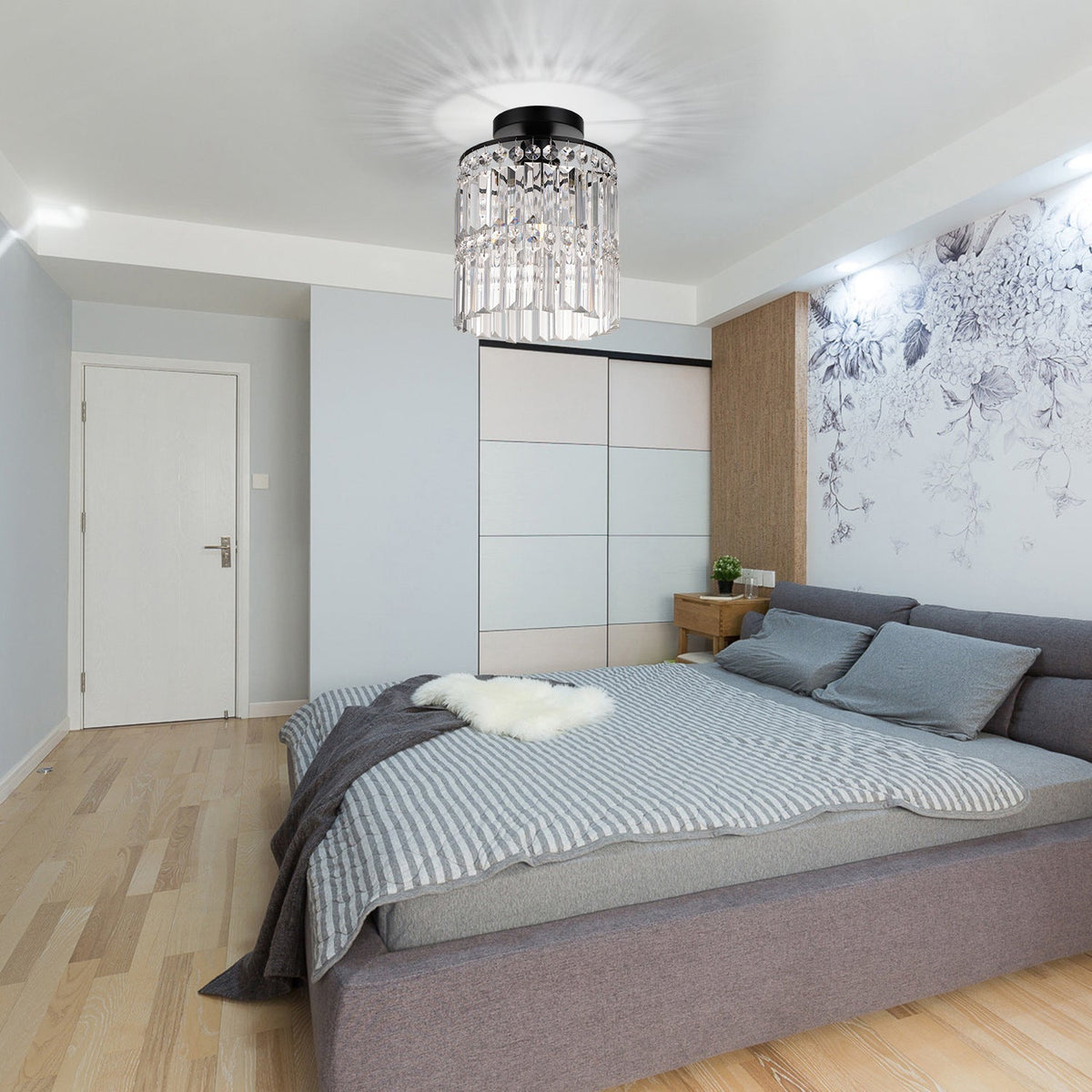 Luxury Crystal Ceiling Light with Copper Finish