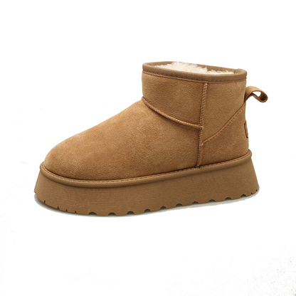 Trendy Winter Women's Platform Ankle Boots with Fleece Lining