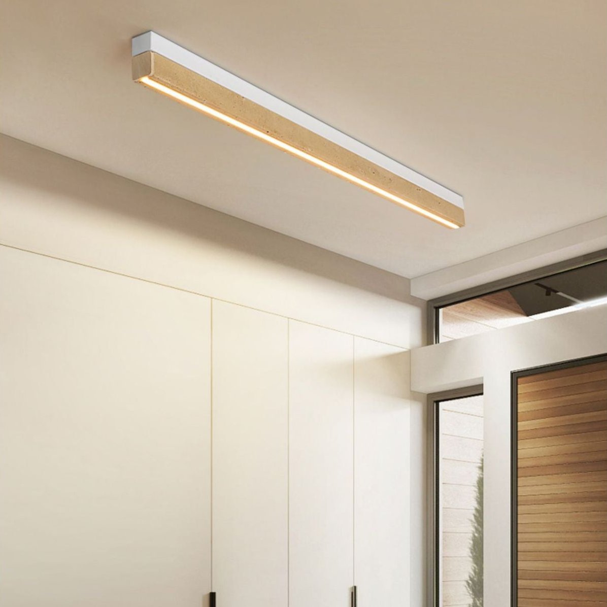 Modern Travertine Ceiling Lamp with LED