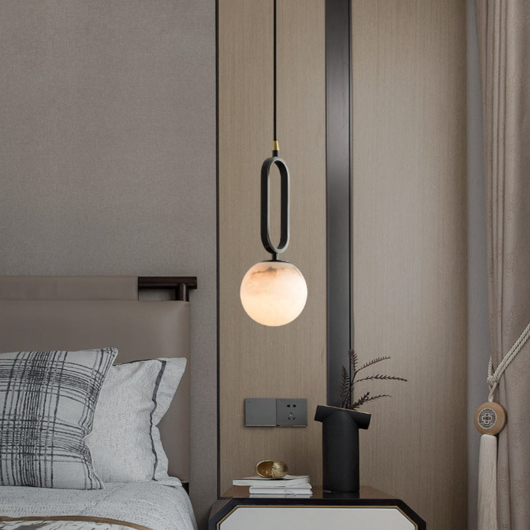 Oval Alabaster Pendant Lamp – Elegant Lighting for Any Space