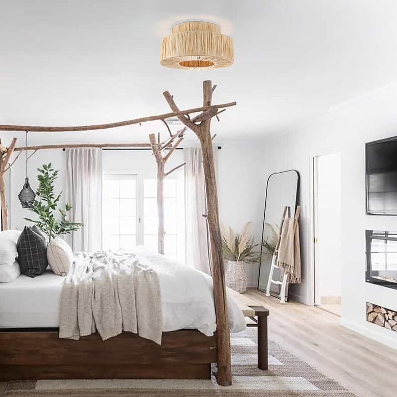Modern Rattan Bohemian Ceiling Lamp