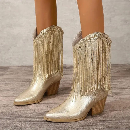 Botines elegantes con borlas para niñas