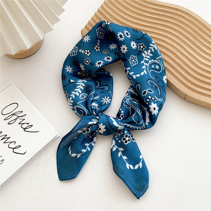Satin Scarf with Print for Women