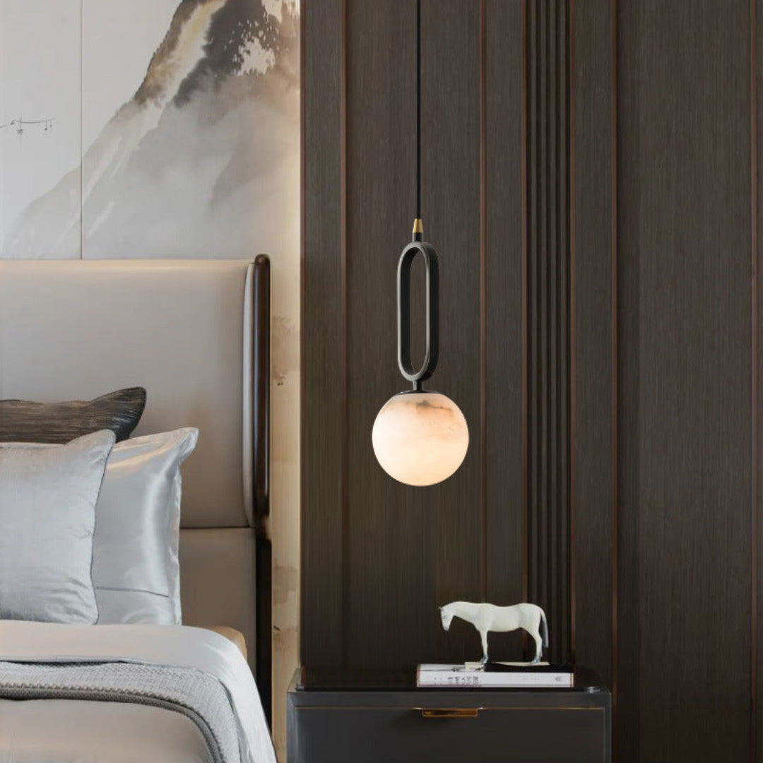 Oval Alabaster Pendant Lamp – Elegant Lighting for Any Space