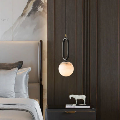 Oval Alabaster Pendant Lamp – Elegant Lighting for Any Space