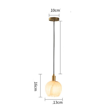 Alabaster Pendant Lamp Lilin – Luxe Marble Design with LED