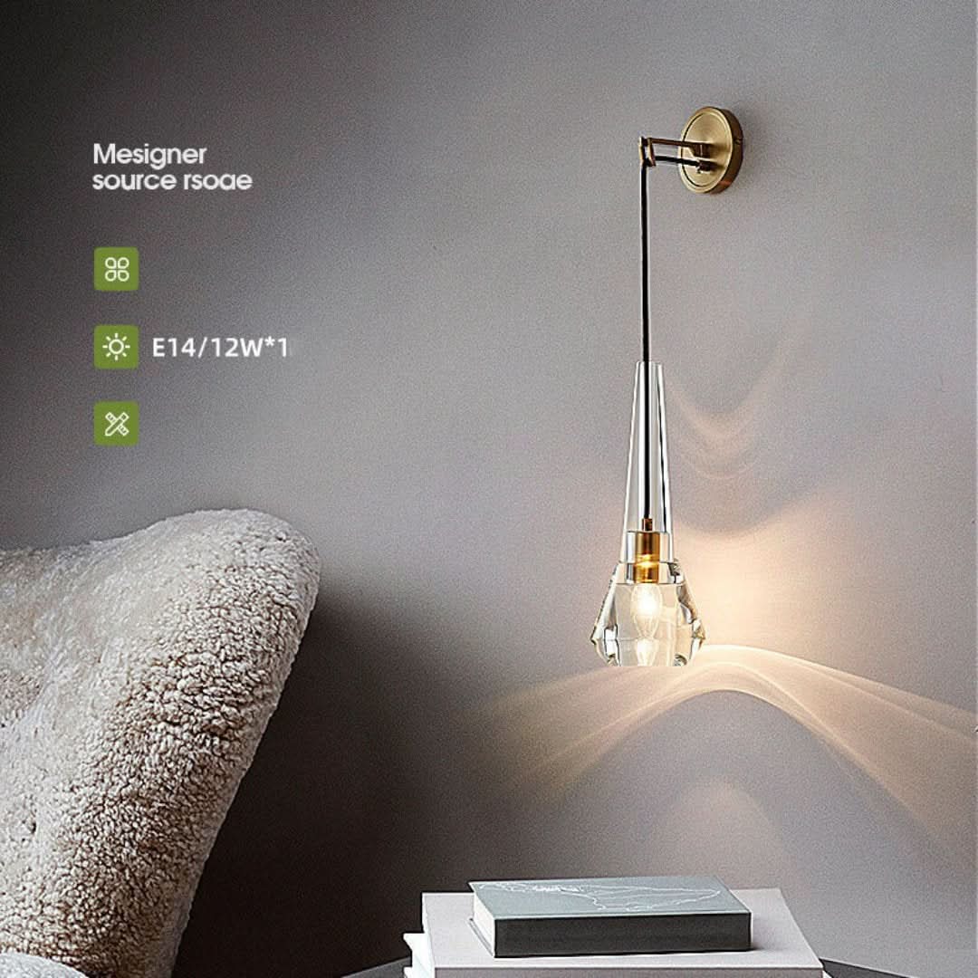 CrystalGlow - Aplique de pared geométrico moderno