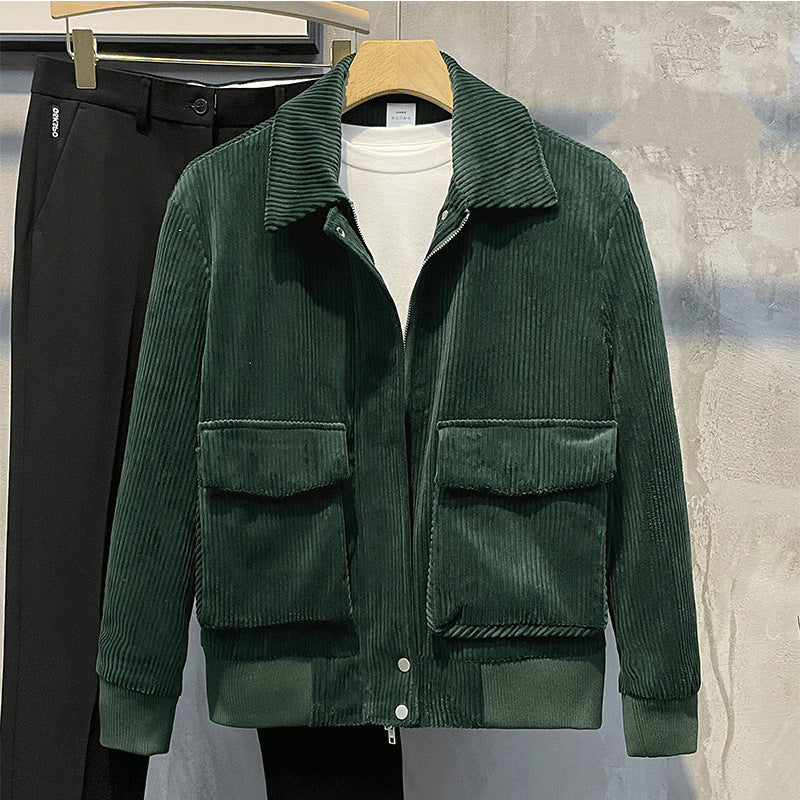 Men's Jacket for Spring with Ribbed Cuffs