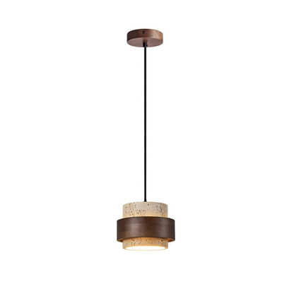 Retro Minimalist Pendant Lamp with Yellow Travertine