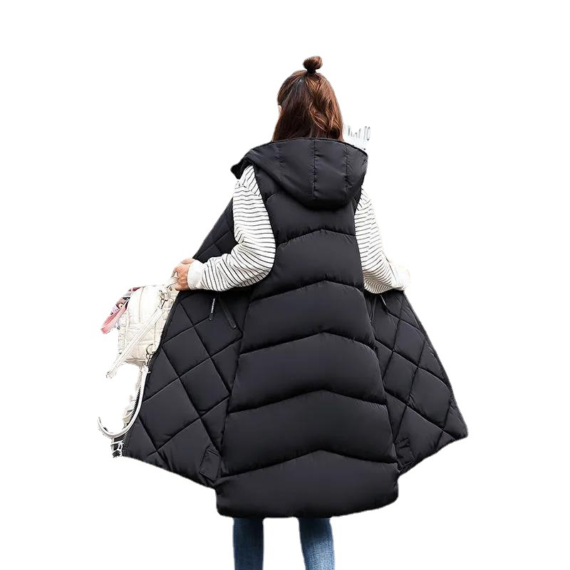 Padded sleeveless ladies' gilet with hood