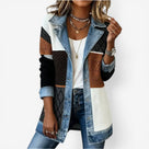 Ladies Trendy Ribbed Jacket with Notched Collar and Buttons