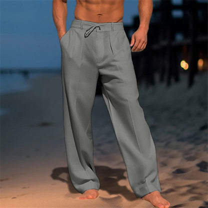 Linen Relaxed Fit Drawstring Trousers – Comfort and Style for Summer