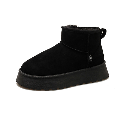 Trendy Winter Women's Platform Ankle Boots with Fleece Lining