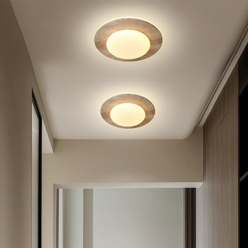 Medieval Ceiling Lamp in Cream Travertine Style