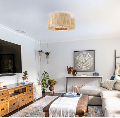 Modern Rattan Bohemian Ceiling Lamp