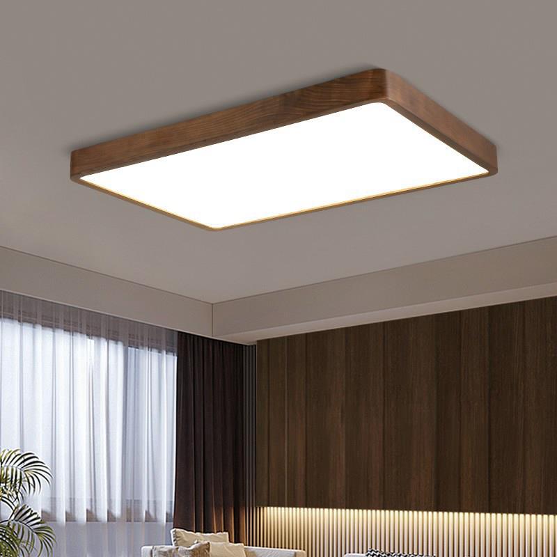 Deckenleuchte aus schwarzem Walnussholz mit dimmbarer LED