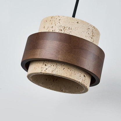 Retro Minimalist Pendant Lamp with Yellow Travertine