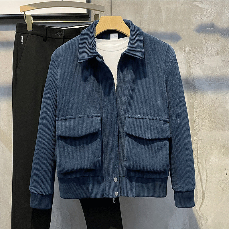 Men's Jacket for Spring with Ribbed Cuffs
