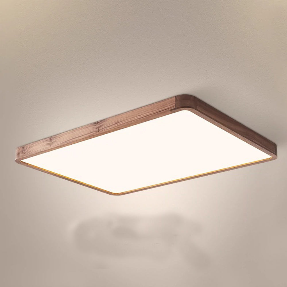 Deckenleuchte aus schwarzem Walnussholz mit dimmbarer LED