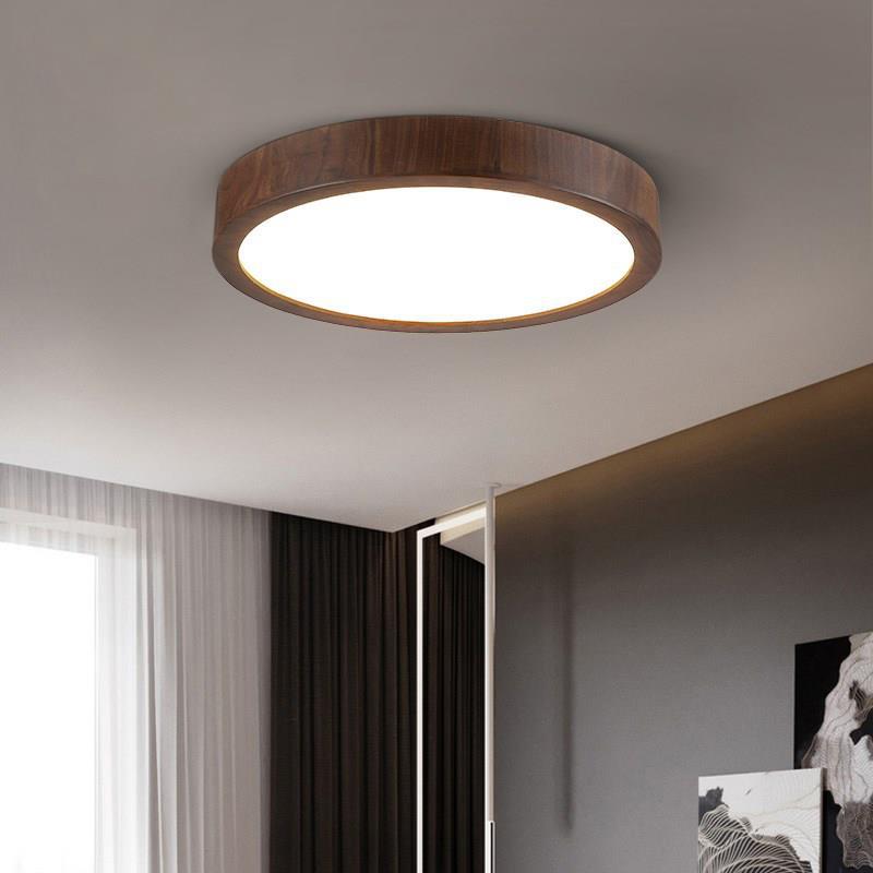 Deckenleuchte aus schwarzem Walnussholz mit dimmbarer LED