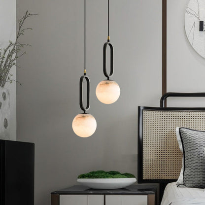 Oval Alabaster Pendant Lamp – Elegant Lighting for Any Space