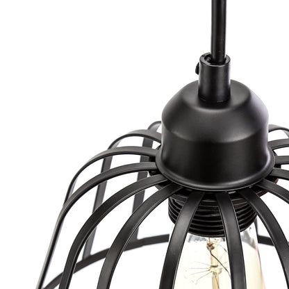 Retro Industrial Pendant Light Black Metal