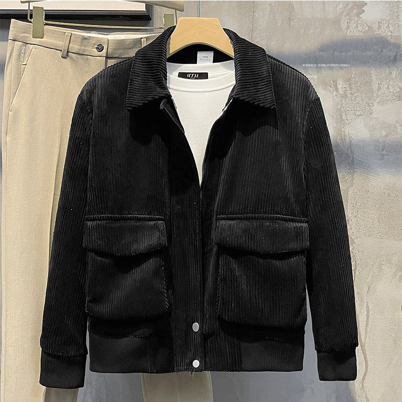 Men's Jacket for Spring with Ribbed Cuffs