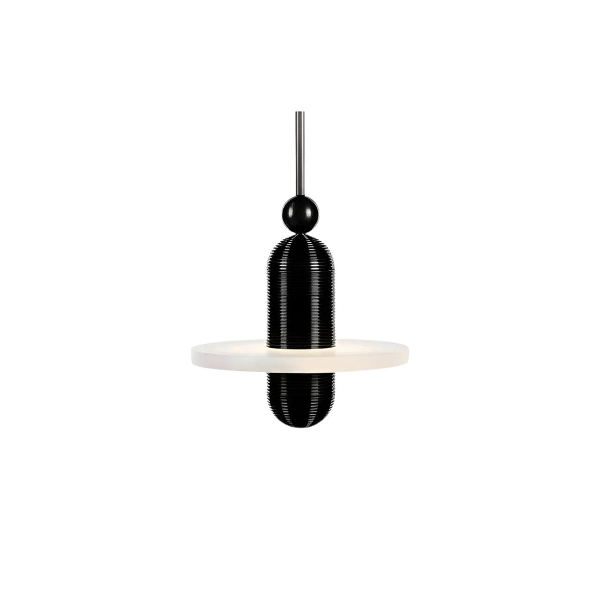 Modern LED Pendant Light in Iron and Alabaster